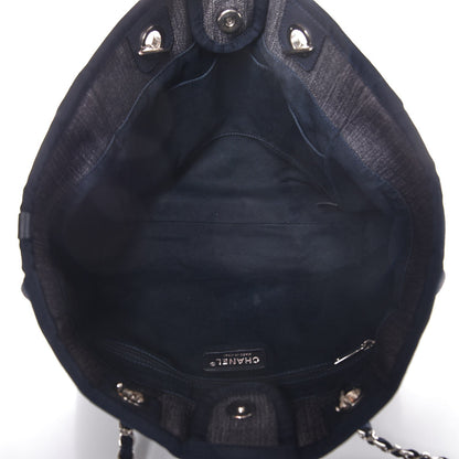 Chanel Denim Small Deauville Tote Dark Blue 5 of 8
