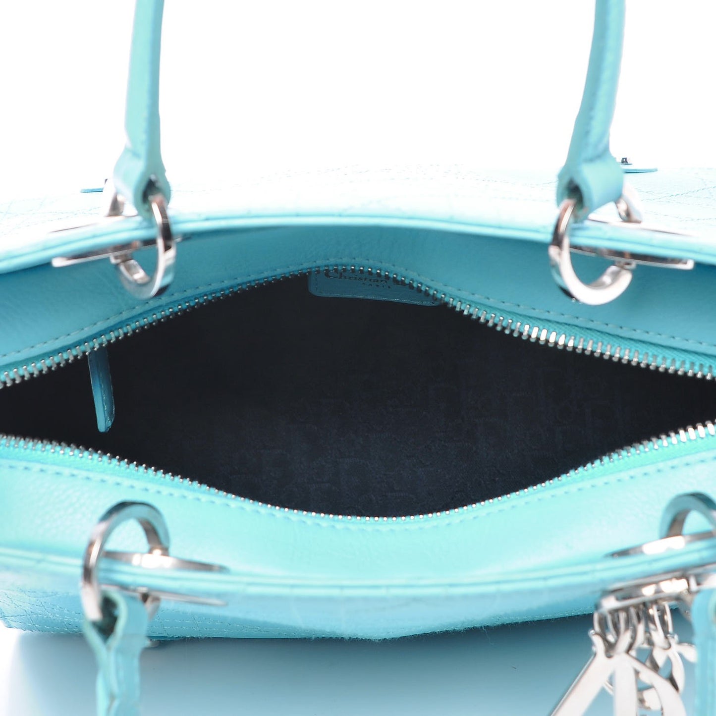 Calfskin Cannage Tote Turquoise