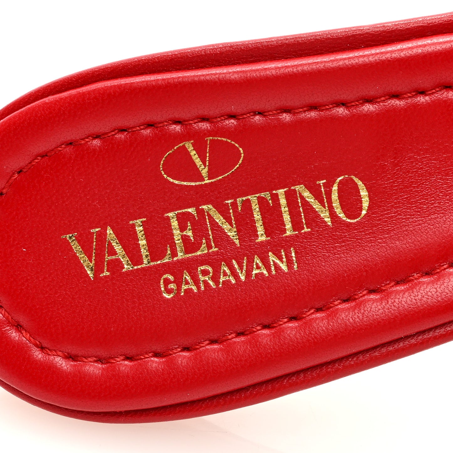 Nappa Quilted Roman Stud 65mm Slide Sandals 37.5 Red