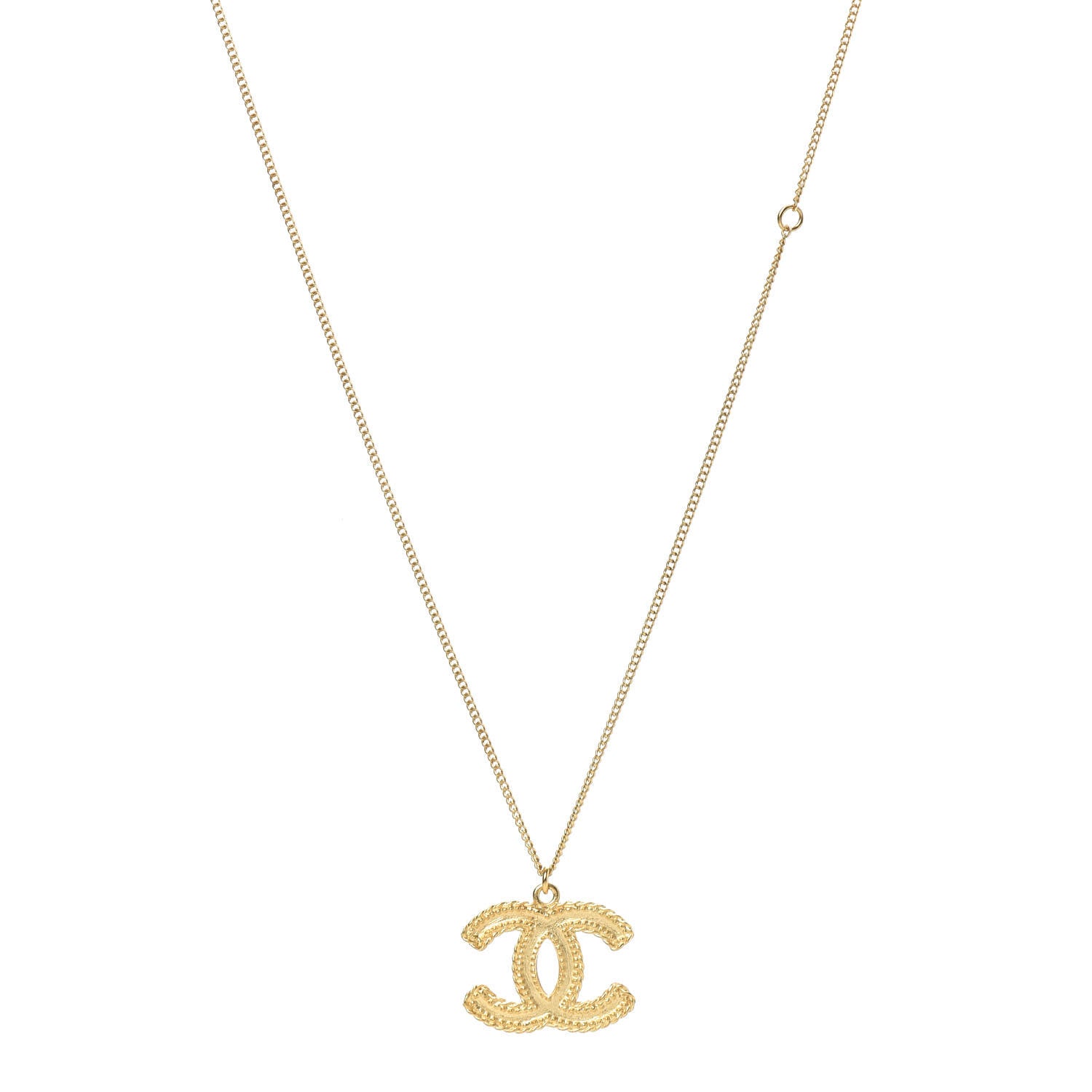 Chanel CC Necklace Matte Gold 1 of 5