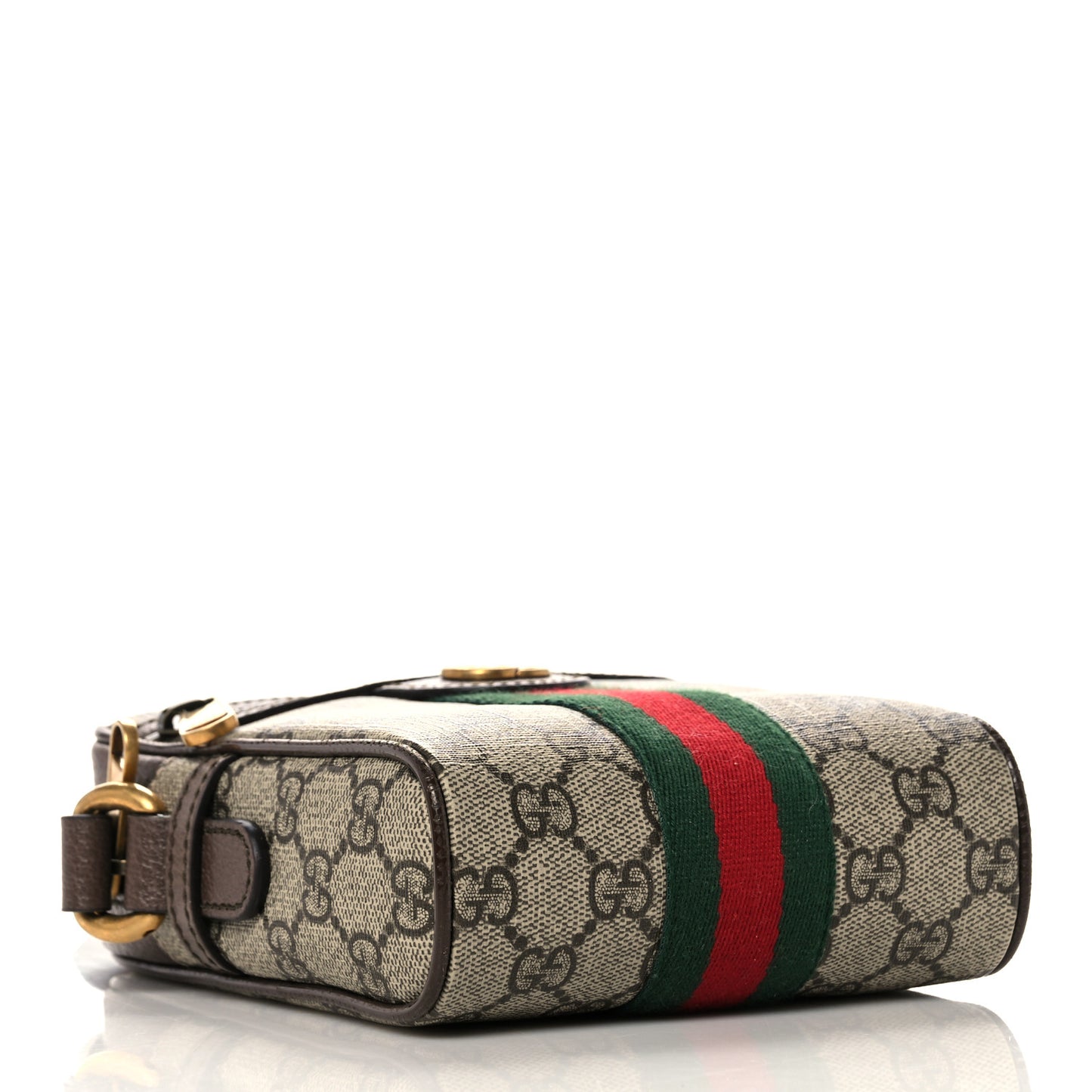 GG Supreme Monogram Web Mini Ophidia Messenger Brown