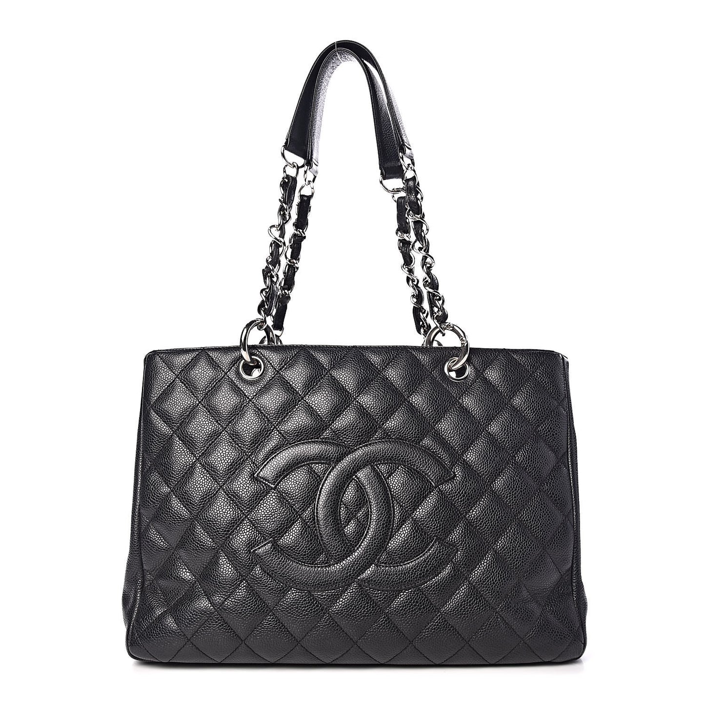 Caviar Quilted Grand Shopping Tote GST Black