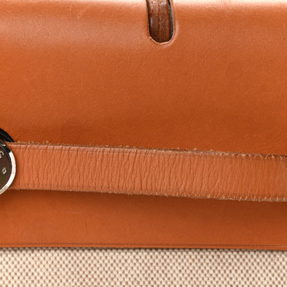 Hermes Toile Vache Calfskin Herbag 30 PM Backpack Natural 11 of 17