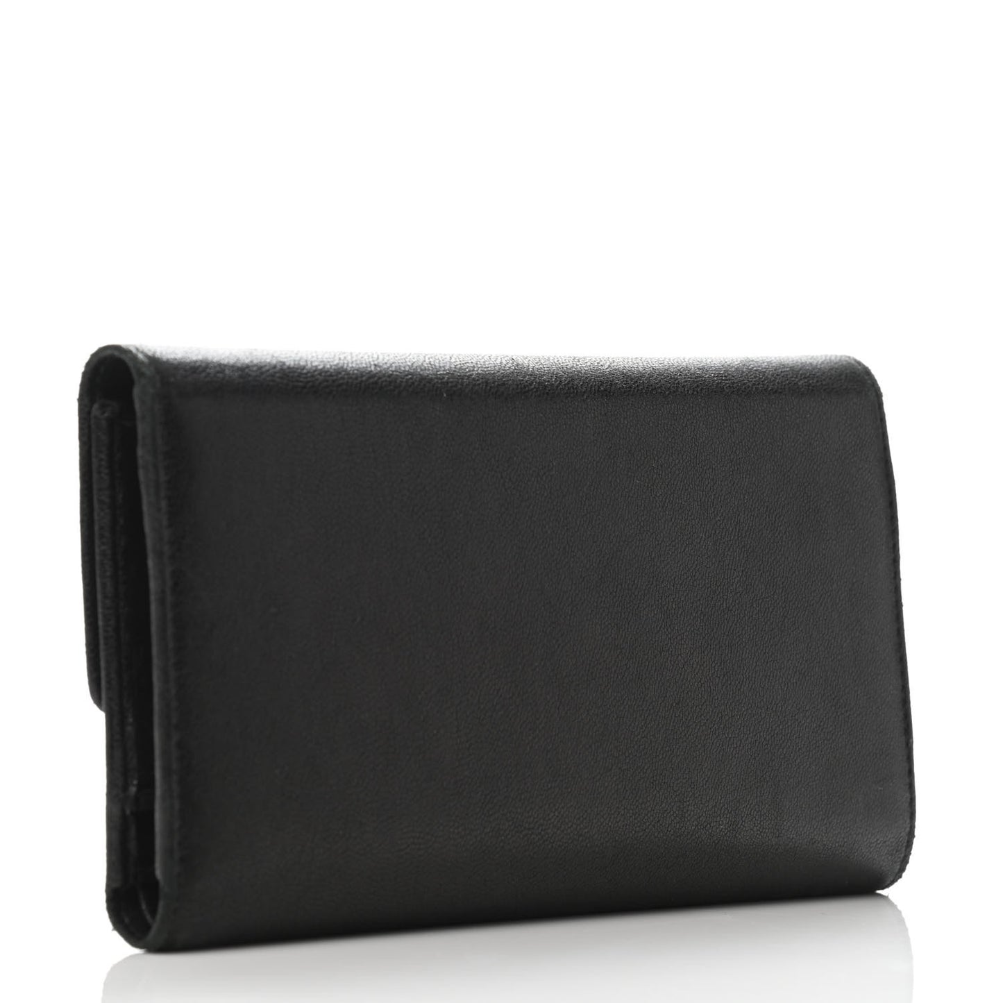 Calfskin CC Flap Wallet Black