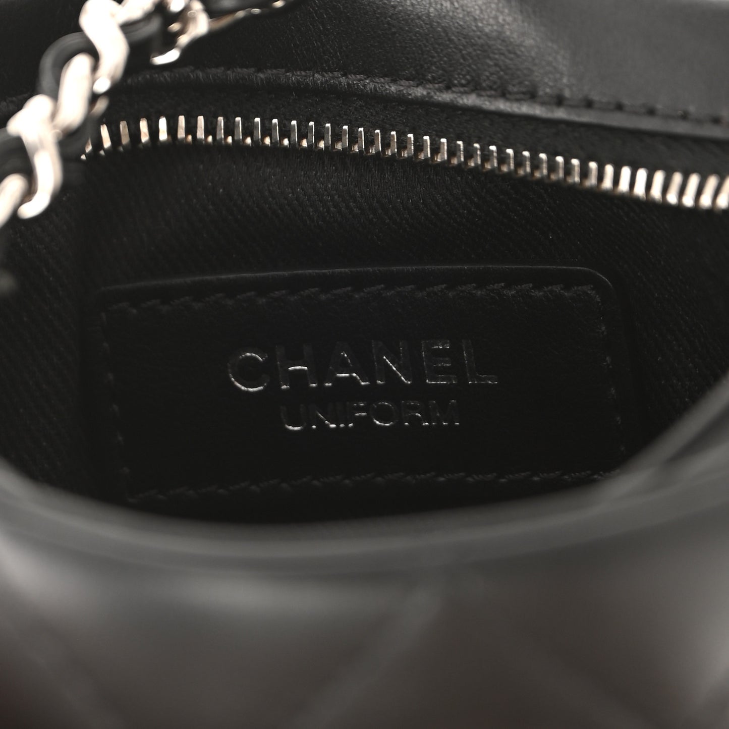 Lambskin Quilted Uniform Crossbody Bag Black