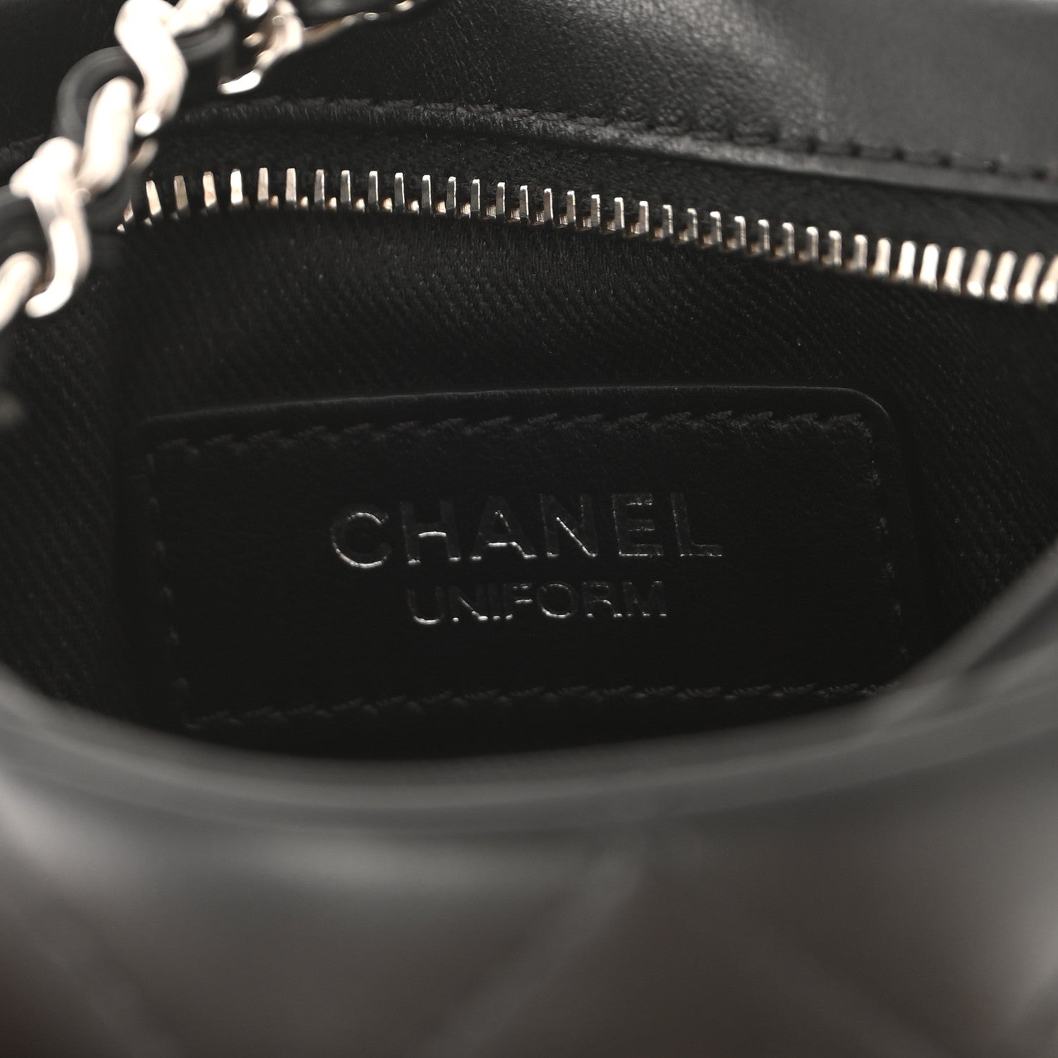 Chanel Lambskin Quilted Uniform Crossbody Bag Black 7 of 11