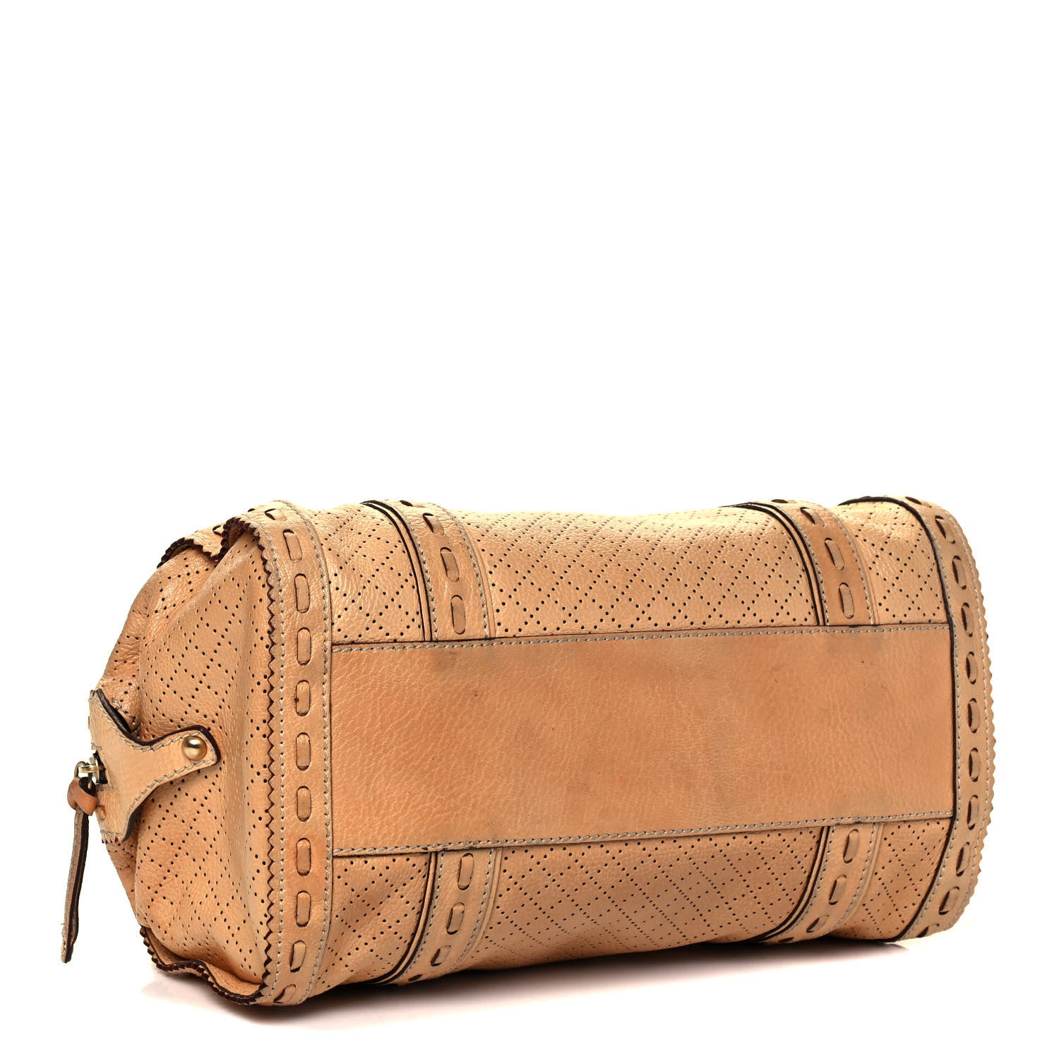 Celine Perforated Calfskin Satchel Brown 4 of 9