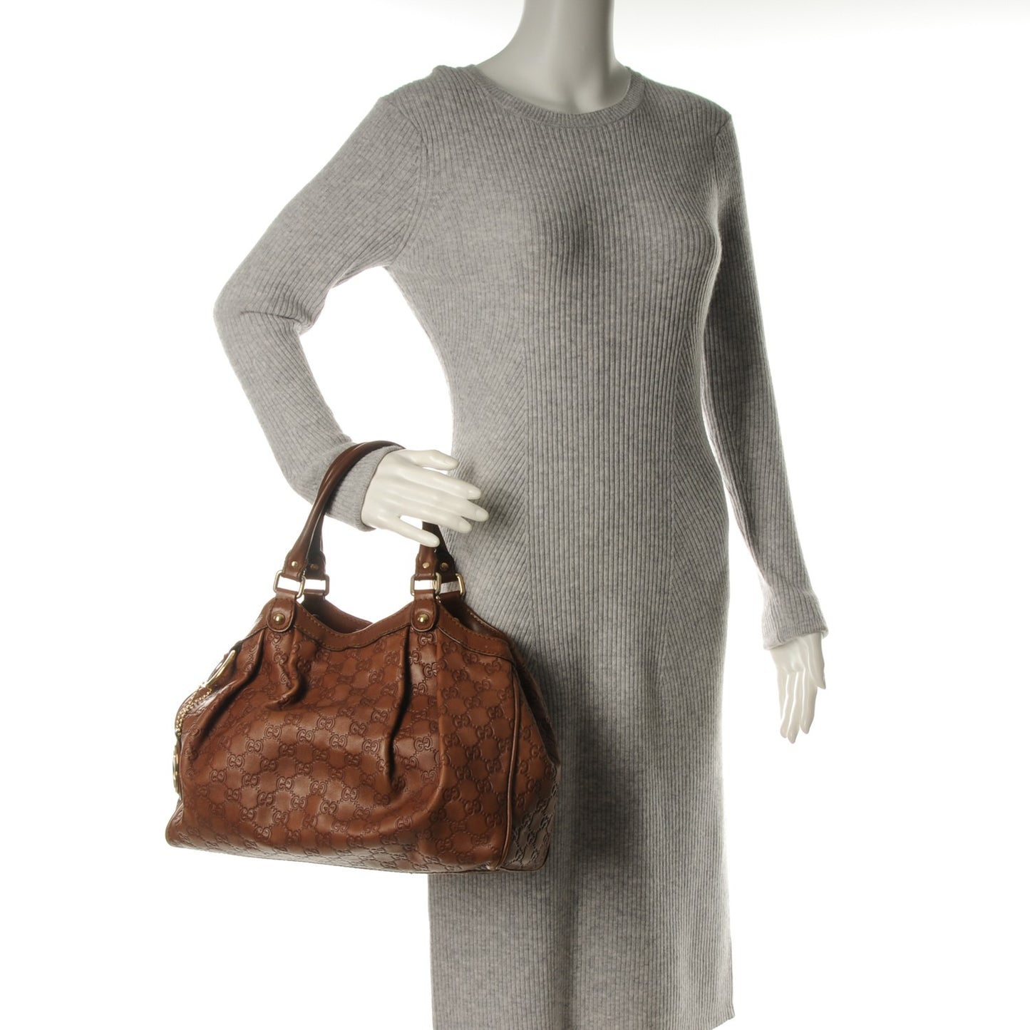 Guccissima Medium Sukey Tote Brown