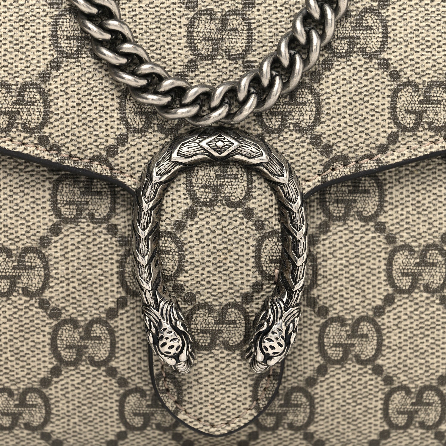 Gucci GG Supreme Monogram Mini Dionysus Chain Wallet Beige Taupe 8 of 14