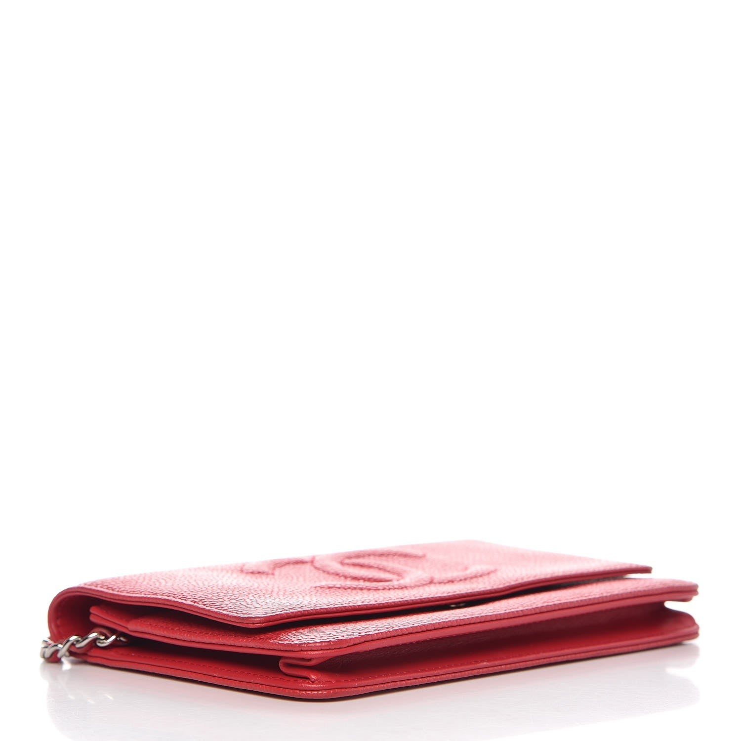 Chanel Caviar Timeless CC Wallet On Chain WOC Red 4 of 14