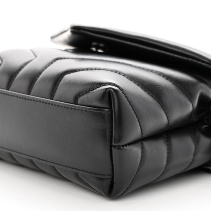Saint Laurent Calfskin Y Quilted Monogram Monochrome Toy Loulou Crossbody Bag Black 9 of 10