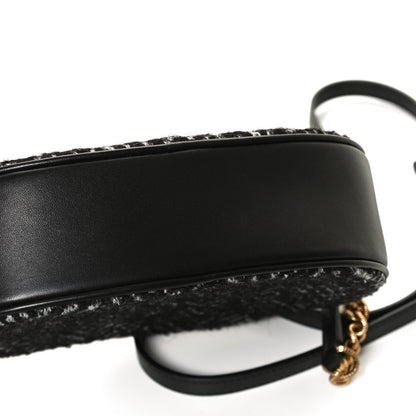 Dolce & Gabbana Calfskin Tweed Chevron Devotion Crossbody Bag Bag Black 7 of 13