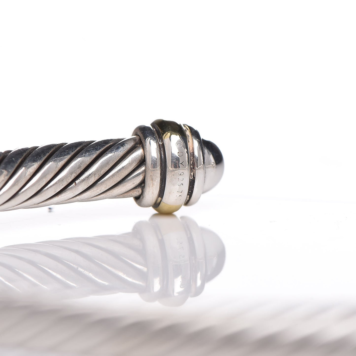 Sterling Silver 18K Yellow Gold 4mm Cable Classics Bracelet