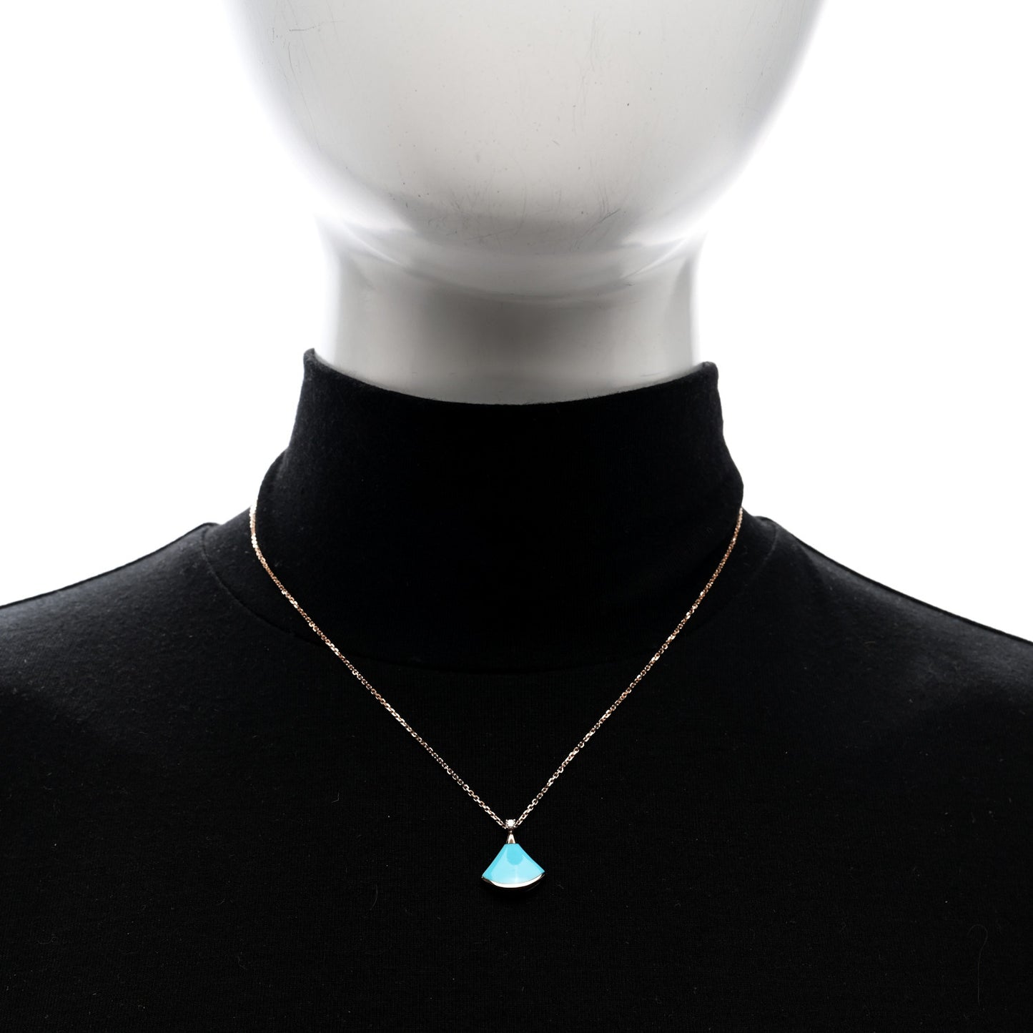 18K Rose Gold Diamond Turquoise Divas' Dream Pendant Necklace