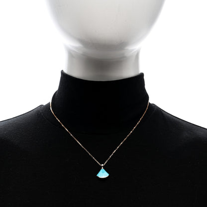 Bulgari 18K Rose Gold Diamond Turquoise Divas' Dream Pendant Necklace 2 of 5