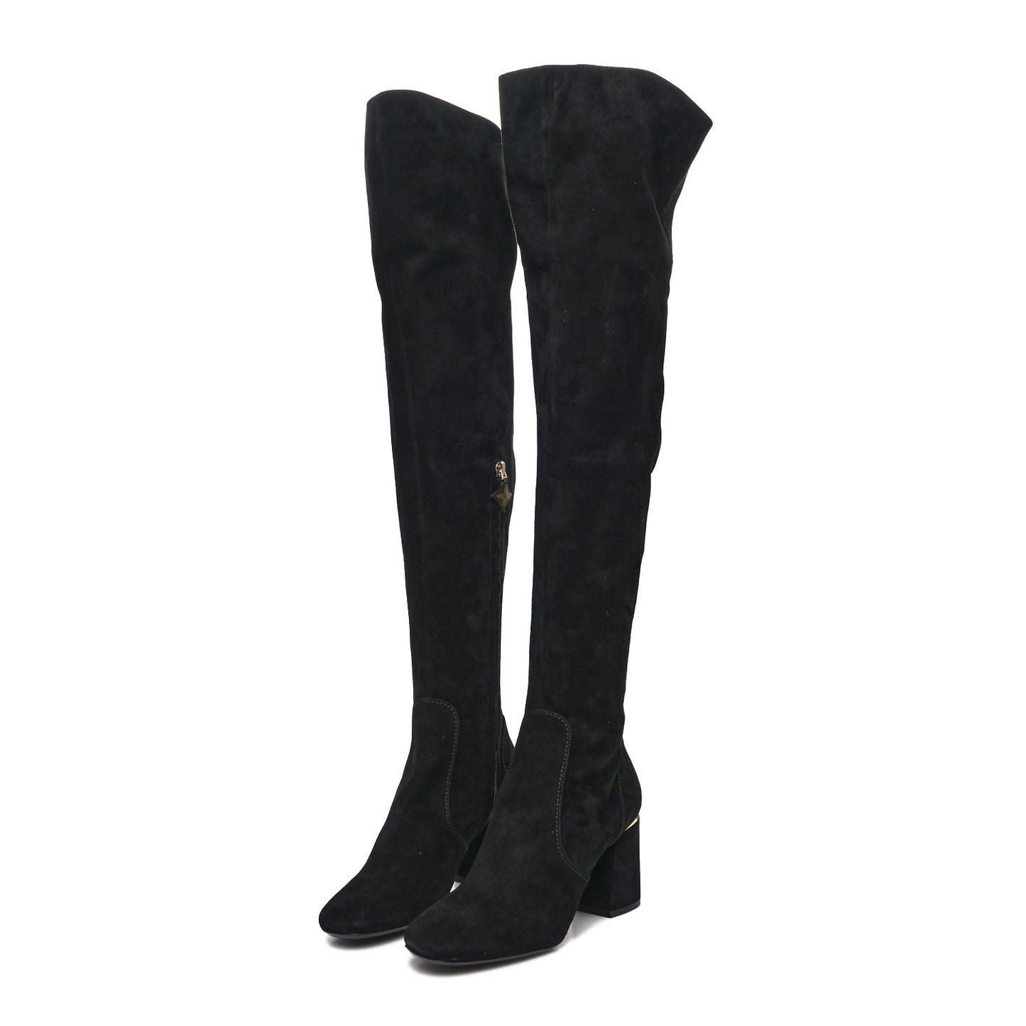 Suede Skyline Thigh High Boots 38 Black