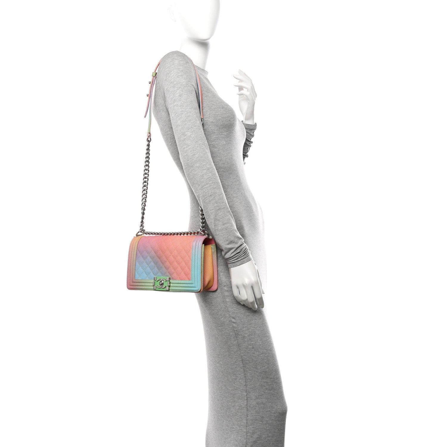 Chanel Caviar Quilted Medium Cuba Rainbow Boy Flap Multicolor 2 of 11
