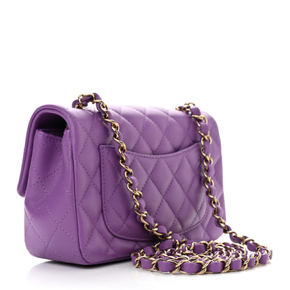 Chanel Lambskin Quilted Mini Rectangular Flap Purple 3 of 10