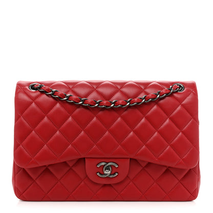 Chanel Lambskin Quilted Jumbo Double Flap Red 1 of 17