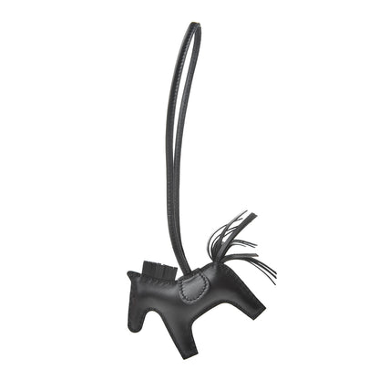 Hermes Milo Lambskin Grigri Rodeo Horse Bag Charm PM So Black 1 of 5
