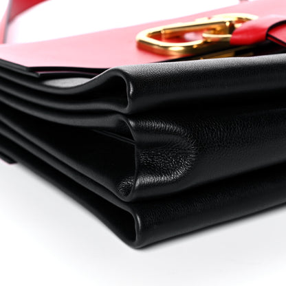 Valentino Garavani Smooth Calfskin Medium Vring Shoulder Bag Rouge Pur Cerise Black 8 of 12