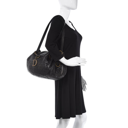 Christian Dior Lambskin Cannage Flap Shoulder Bag Black 2 of 7