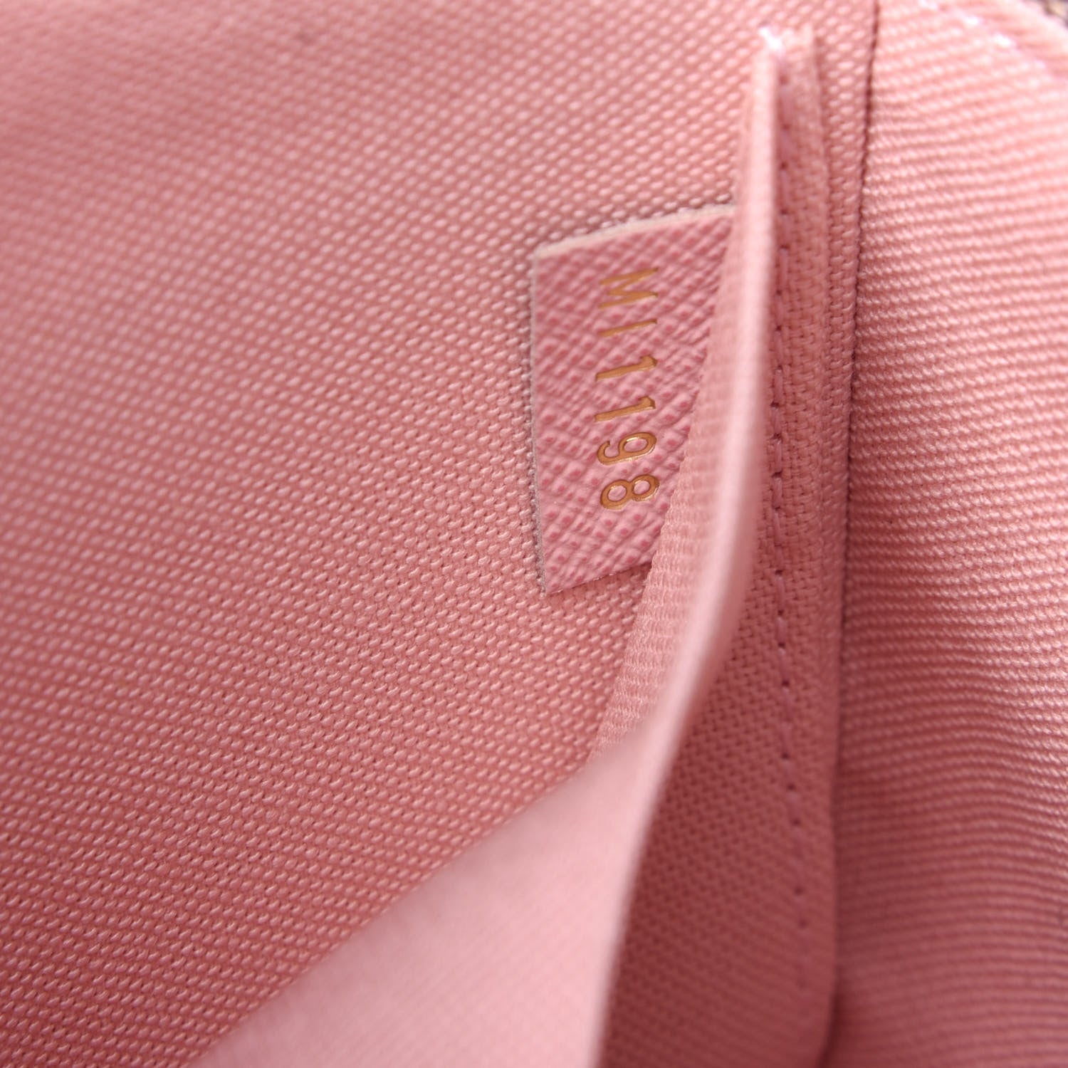 Louis Vuitton Damier Azur Pochette Felicie Chain Wallet Rose Ballerine 7 of 17