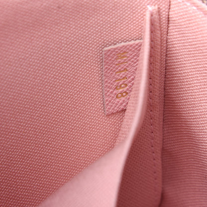 Louis Vuitton Damier Azur Pochette Felicie Chain Wallet Rose Ballerine 7 of 17