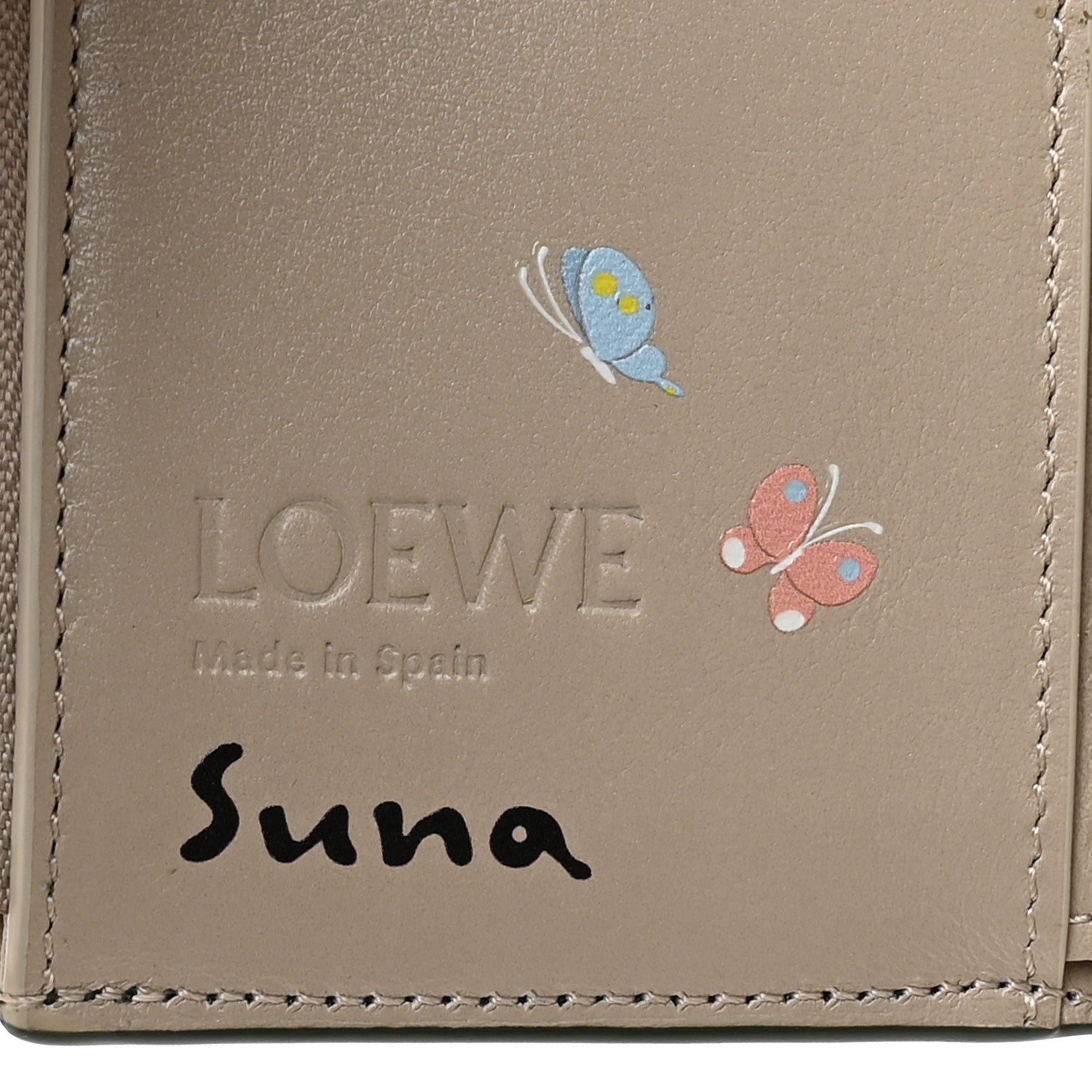 Loewe X SUNA FUJITA Satin Calfskin Panda Trifold Wallet Bottle