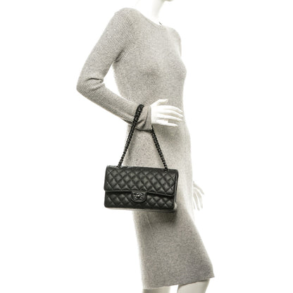 Chanel Crumpled Calfskin Quilted Medium Double Flap So Black 2 of 8