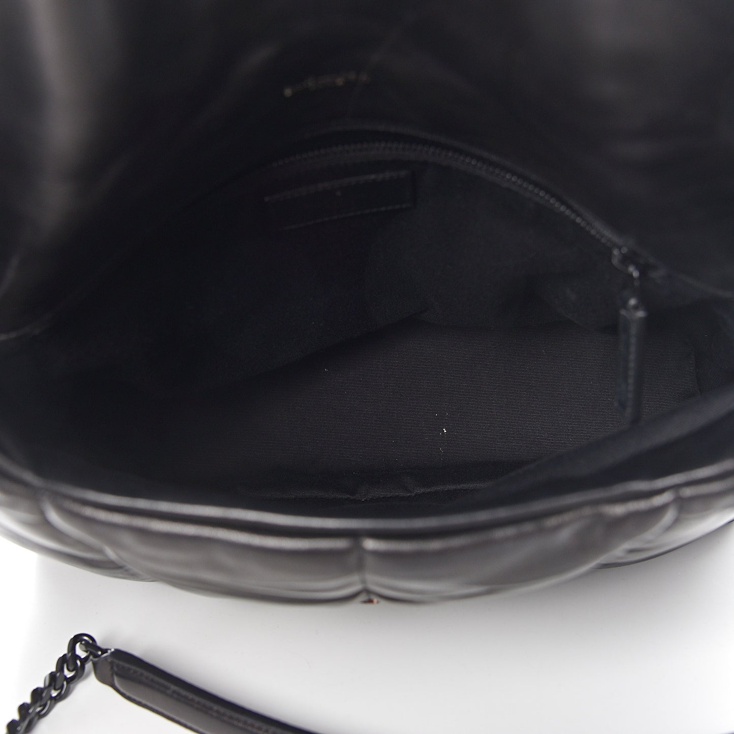 Lambskin Quilted Medium Loulou Puffer Monogram Chain Satchel Black