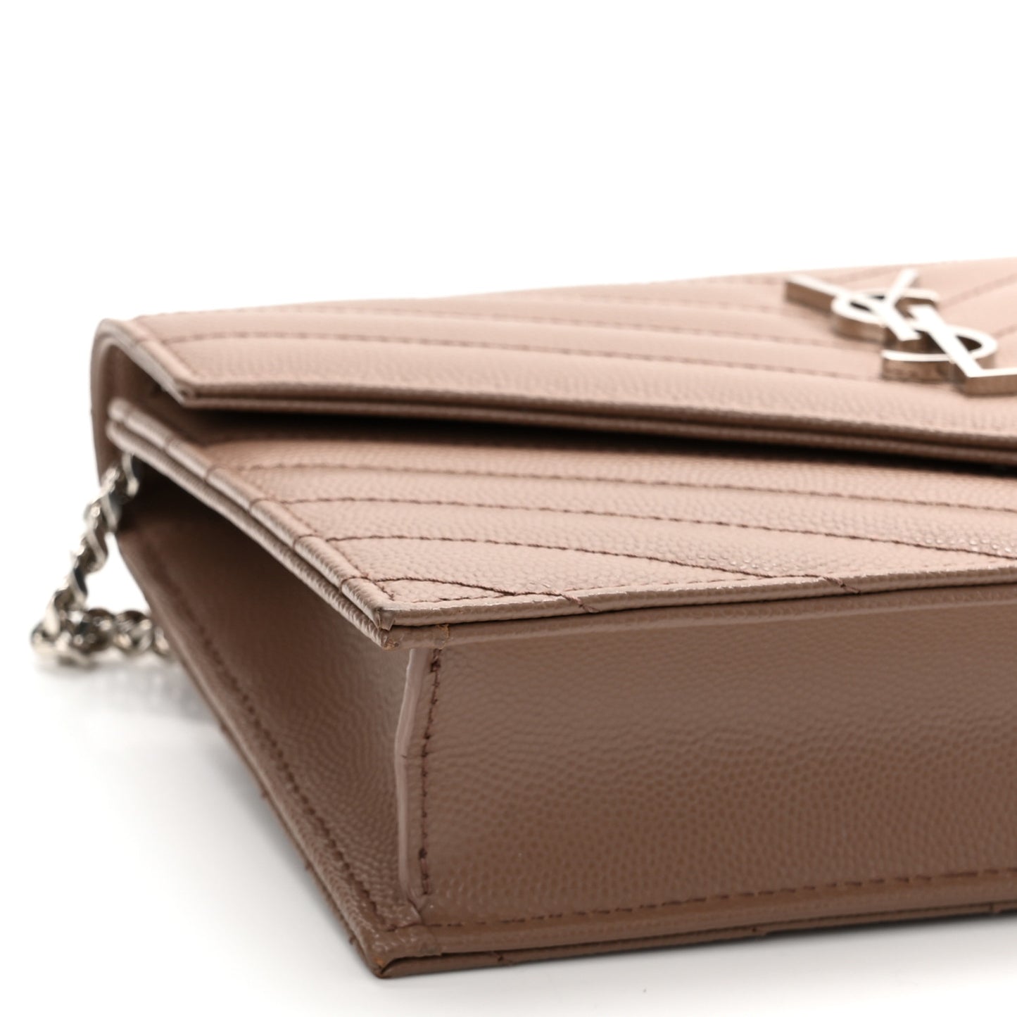 Grain De Poudre Matelasse Chevron Monogram Envelope Chain Wallet Fard