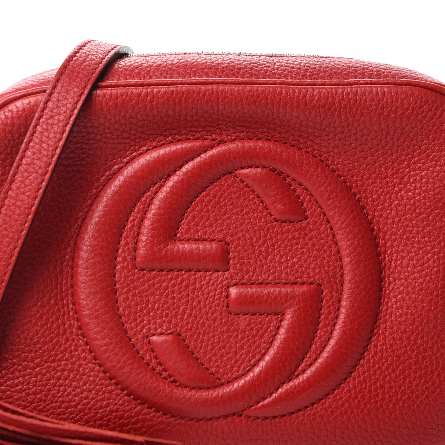 Pebbled Calfskin Small Soho Disco Bag Tabasco Red