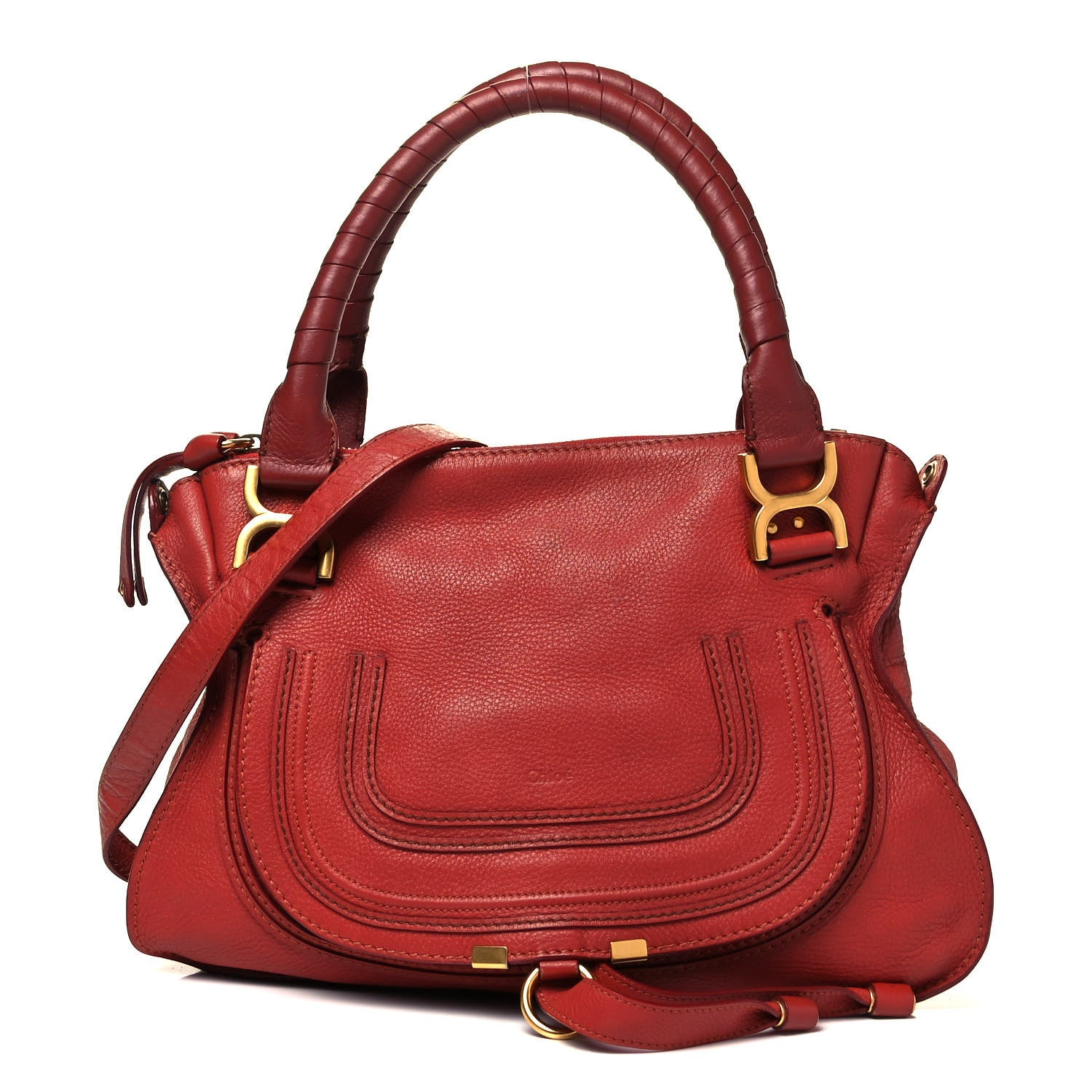 Chloe Calfskin Medium Marcie Satchel Peony Red 1 of 9