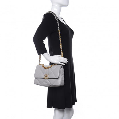 Chanel Lambskin Quilted Medium Chanel 19 Flap Grey 2 of 11