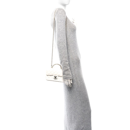 Chanel Lambskin Quilted Mini Crystal Top Handle Rectangular Flap White 2 of 11