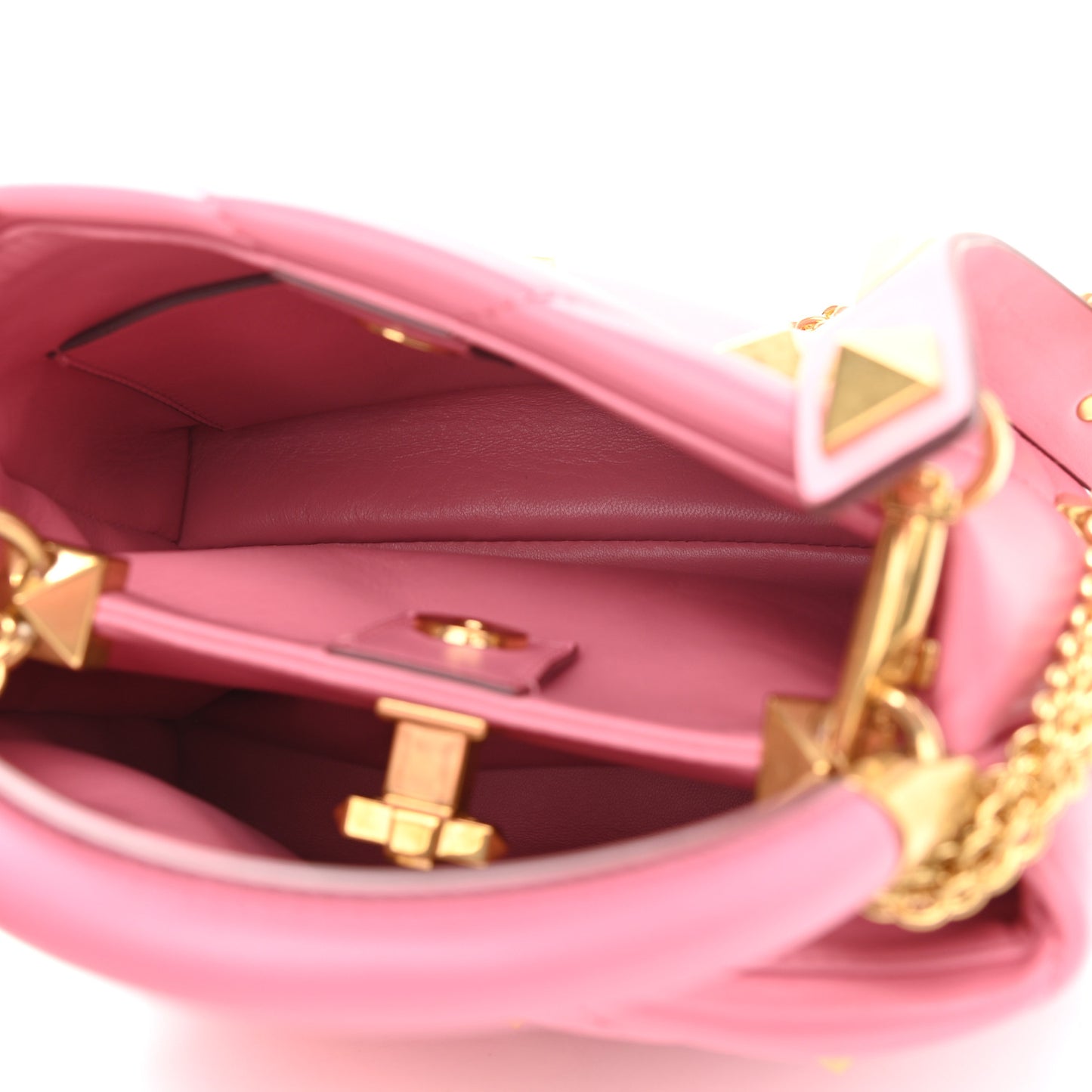 Nappa Small Roman Stud The Handle Bag Flamingo Pink