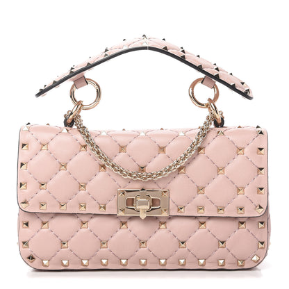 Valentino Garavani Nappa Small Rockstud Spike Shoulder Bag Water Rose 1 of 9