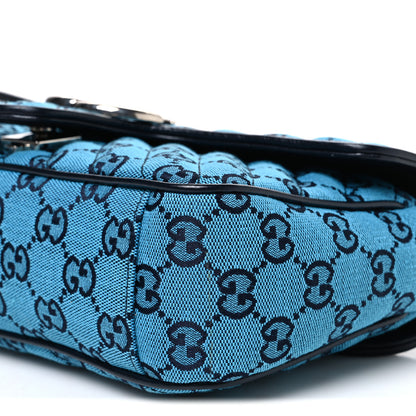 Gucci Monogram Multicolor Matelasse Diagonal Small GG Marmont Shoulder Bag Light Blue 10 of 10