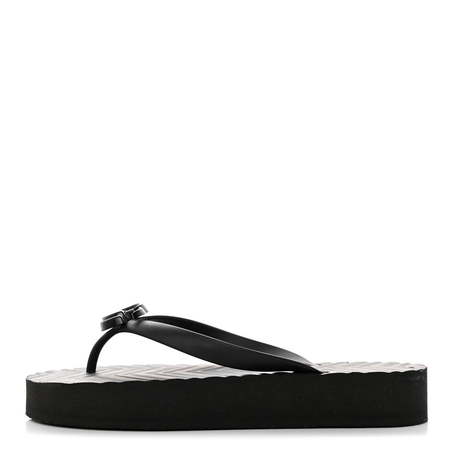 Rubber Chevron Womens GG Thong Sandals 38 38 Black