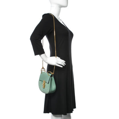 Chloe Suede Smooth Calfskin Mini Drew Shoulder Bag Happy Green 2 of 13