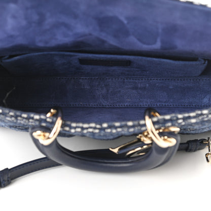 Christian Dior Tweed Cannage Lady D-Joy Blue 5 of 10