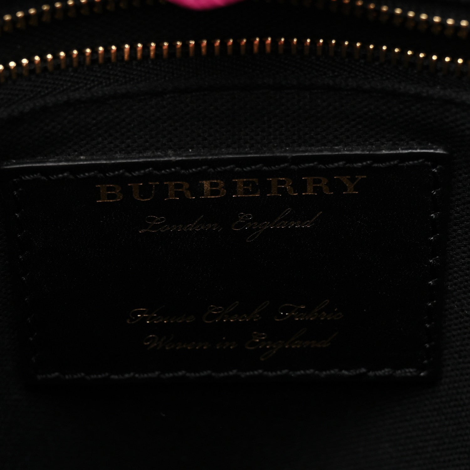 Burberry Grainy Calfskin House Check Medium Banner Tote Brilliant Fuchsia 6 of 12