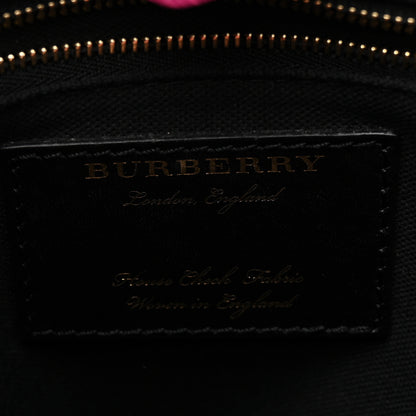Burberry Grainy Calfskin House Check Medium Banner Tote Brilliant Fuchsia 6 of 12