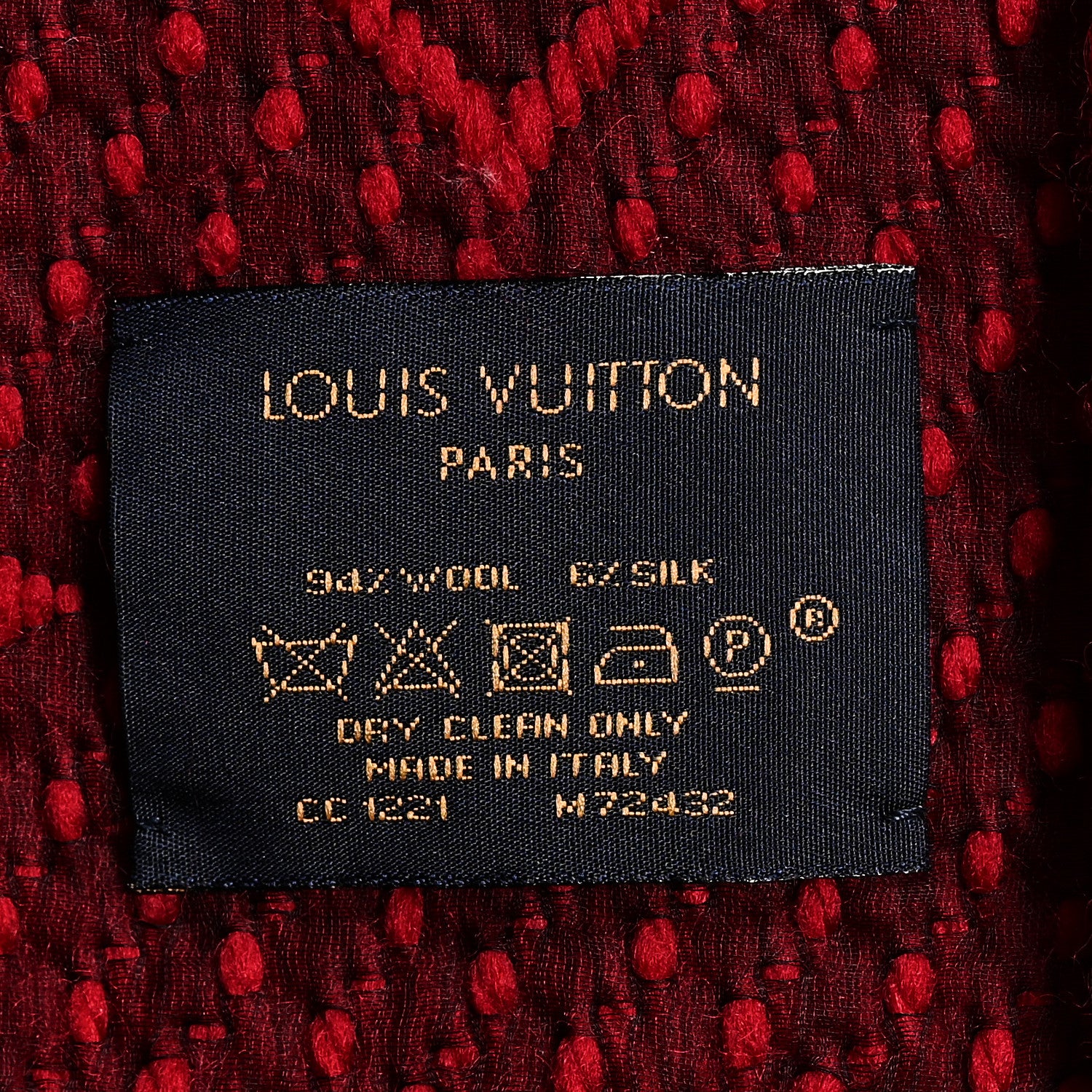 Louis Vuitton Wool Silk Logomania Scarf Cherry 3 of 3