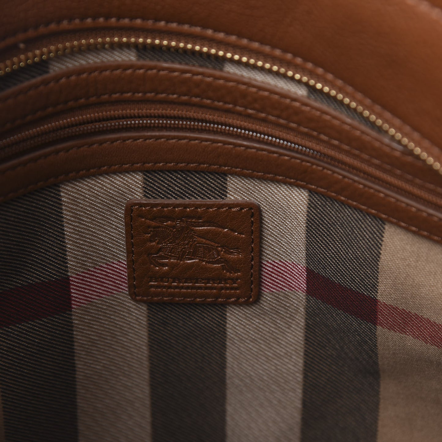 Canvas Calfskin Crest Embroidered Flat Tote Brown