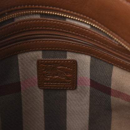 Burberry Canvas Calfskin Crest Embroidered Flat Tote Brown 8 of 9