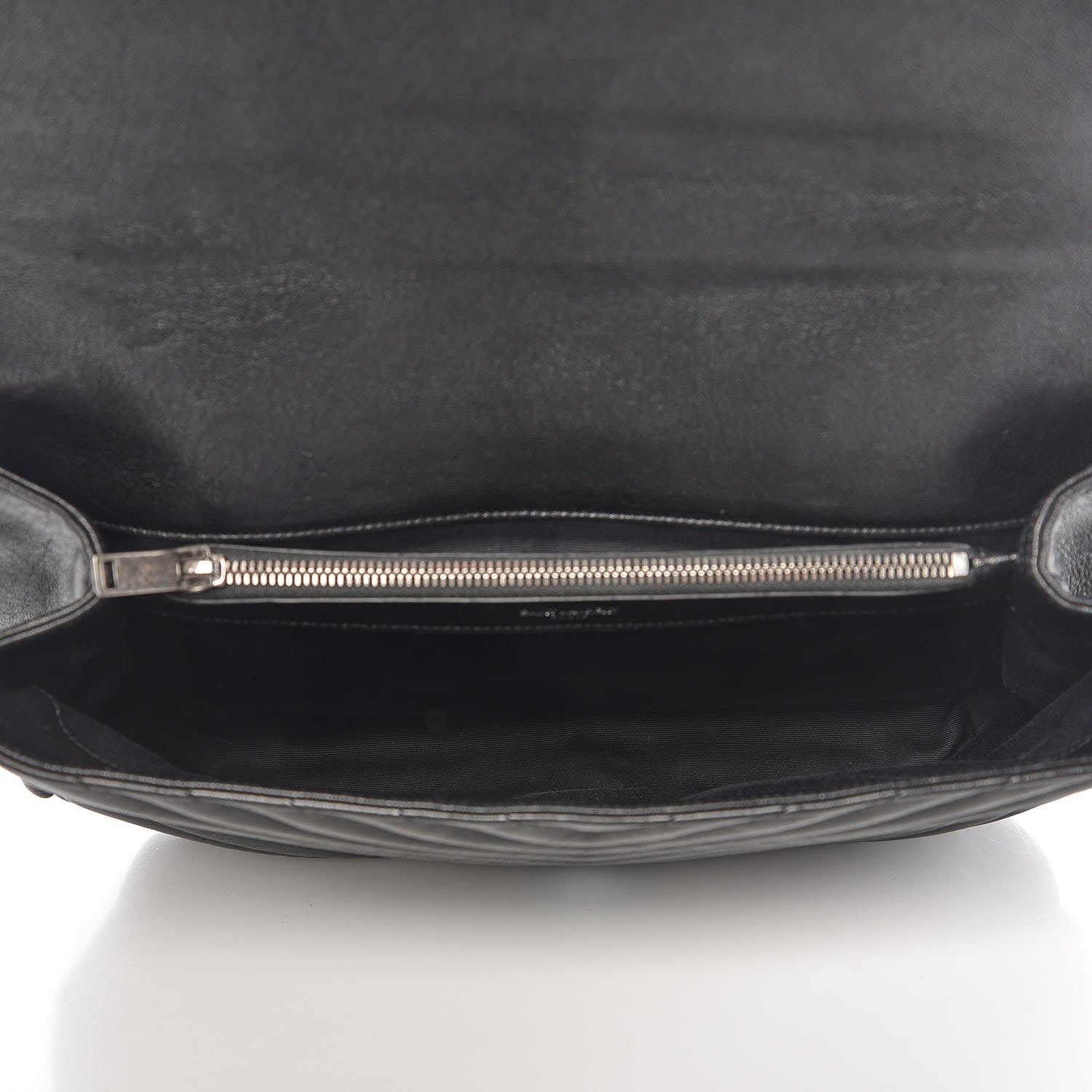Saint Laurent Sheepskin Matelasse Chevron Monogram Large College Satchel Black 6 of 9