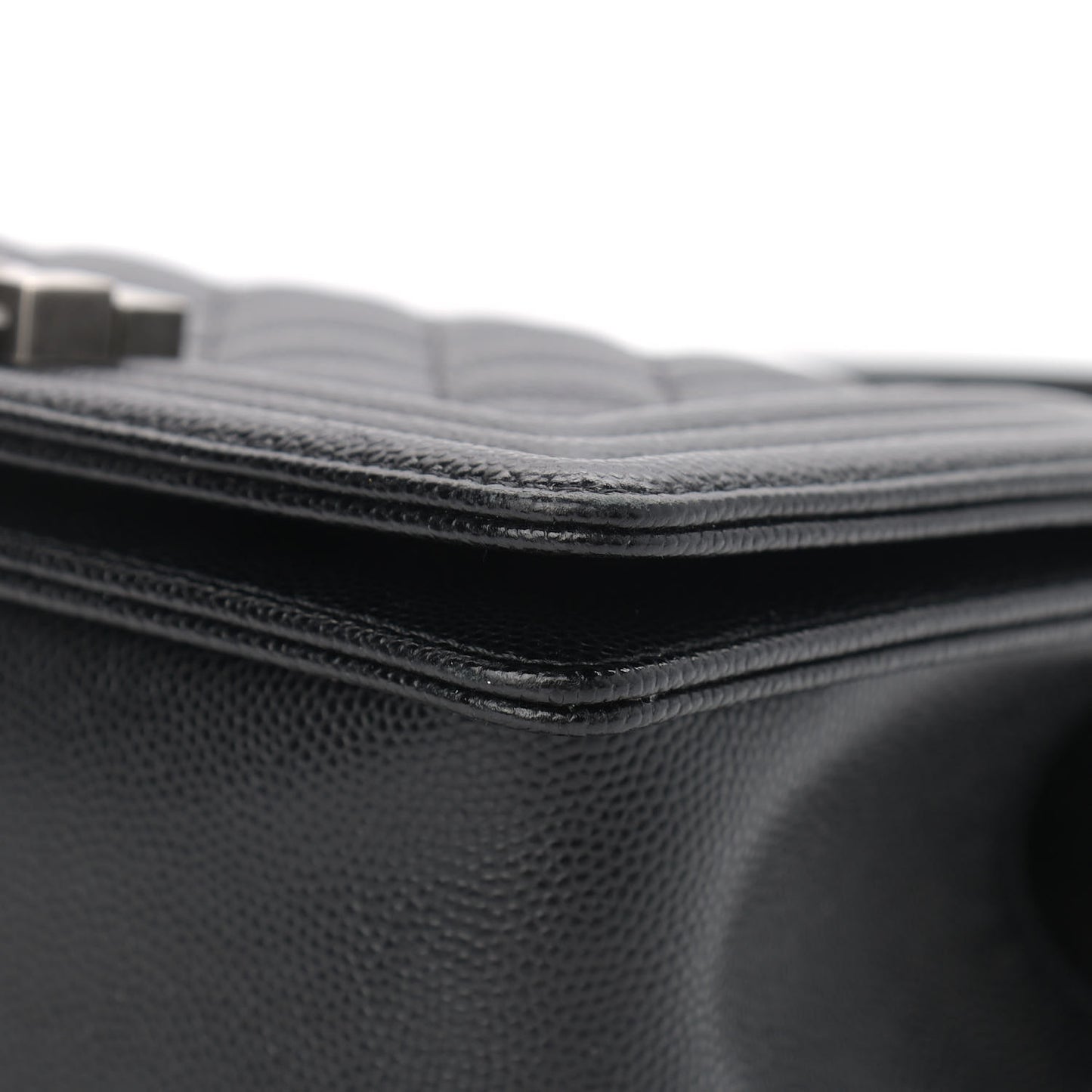 Caviar Quilted Small Boy Flap Black
