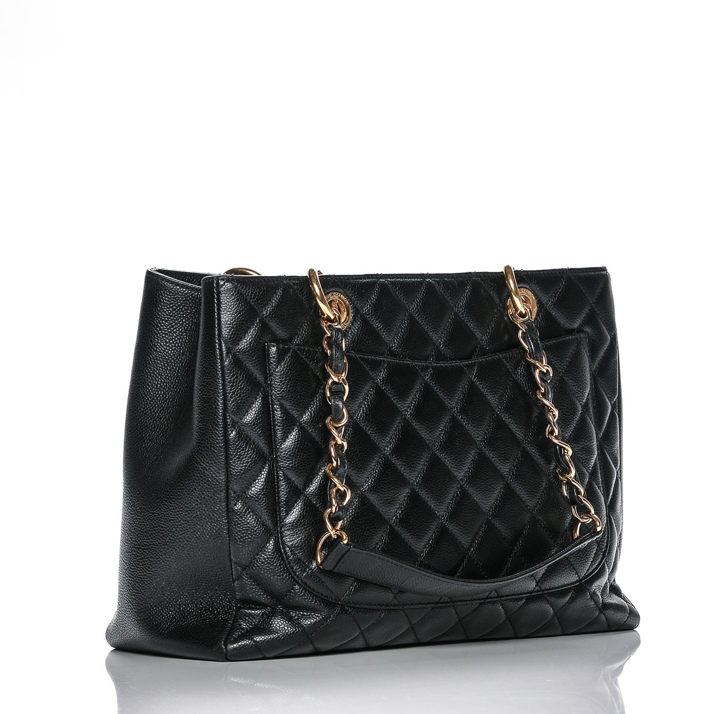 Caviar Quilted Grand Shopping Tote GST Black